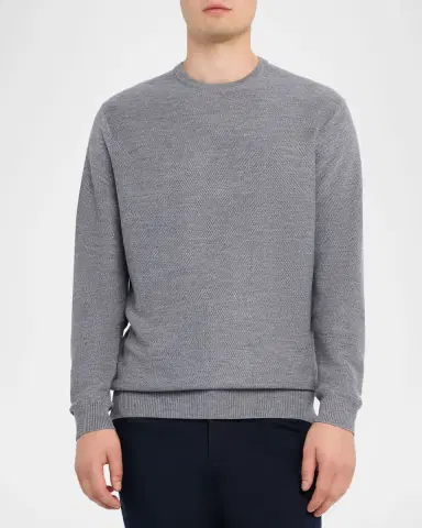 Peter Millar Men 's Autumn Crest Honeycomb Crewneck Sweater | Thumbnail 4 Peter Millar Men 's Autumn Crest Honeycomb Crewneck Sweater | Thumbnail 4