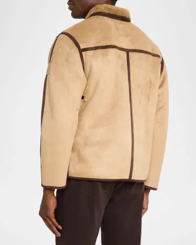 Scotch & Soda Men's Faux Shearling Full-Zip Jacket with Sleeve Label | Thumbnail 2 Scotch & Soda Men's Faux Shearling Full-Zip Jacket with Sleeve Label | Thumbnail 2