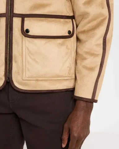 Scotch & Soda Men's Faux Shearling Full-Zip Jacket with Sleeve Label | Thumbnail 4 Scotch & Soda Men's Faux Shearling Full-Zip Jacket with Sleeve Label | Thumbnail 4