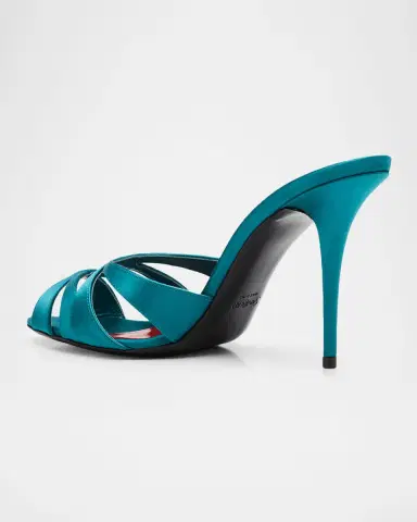 Saint Laurent 95mm Chandelle Satin Mules | Thumbnail 7 Saint Laurent 95mm Chandelle Satin Mules | Thumbnail 7