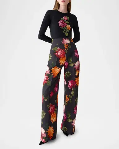 Carolina Herrera Diane Floral-Print Wide-Leg Pants | Thumbnail 3 Carolina Herrera Diane Floral-Print Wide-Leg Pants | Thumbnail 3