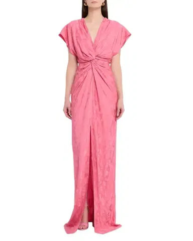 Prabal Gurung Jackie Twisted Floral Satin Jacquard Maxi Dress | Thumbnail 1 Prabal Gurung Jackie Twisted Floral Satin Jacquard Maxi Dress | Thumbnail 1