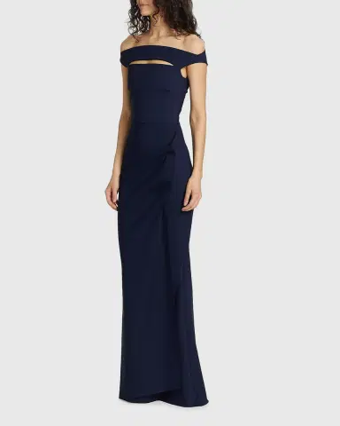 Chiara Boni La Petite Robe Cutout Off-Shoulder Column Gown | Thumbnail 5 Chiara Boni La Petite Robe Cutout Off-Shoulder Column Gown | Thumbnail 5