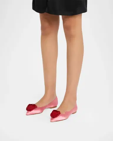 Roger Vivier Rose Vivier Satin Ballerina Flats | Thumbnail 2 Roger Vivier Rose Vivier Satin Ballerina Flats | Thumbnail 2