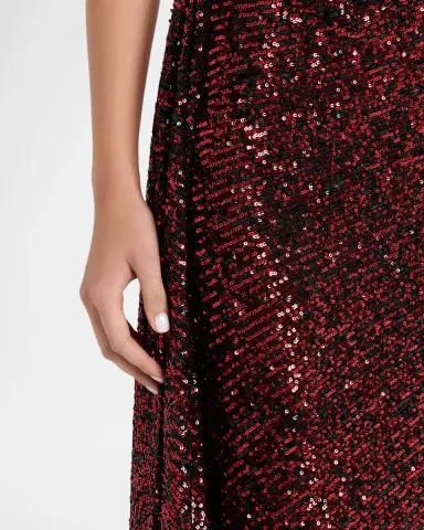 Naeem Khan Sequined Draped Cap-Sleeve Gown | Thumbnail 4 Naeem Khan Sequined Draped Cap-Sleeve Gown | Thumbnail 4