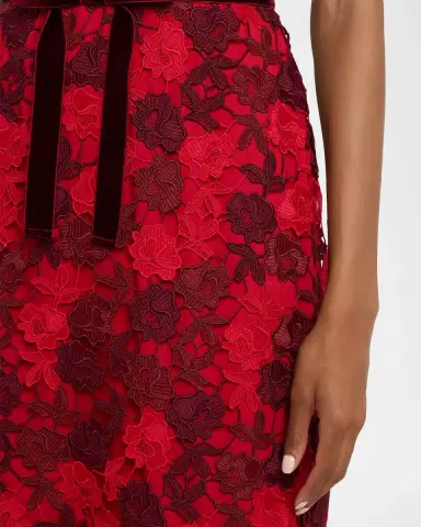 Shoshanna Cierra Strapless Floral Lace High-Low Gown | Thumbnail 4 Shoshanna Cierra Strapless Floral Lace High-Low Gown | Thumbnail 4