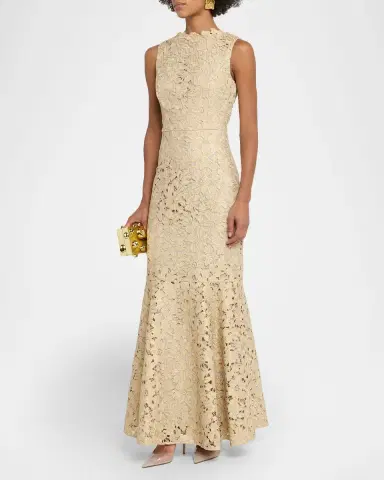 Shoshanna Reese Metallic Lace Gown | Thumbnail 3 Shoshanna Reese Metallic Lace Gown | Thumbnail 3