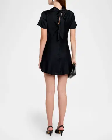 STAUD Iris Silk Cowl-Neck Mini Dress | Thumbnail 2 STAUD Iris Silk Cowl-Neck Mini Dress | Thumbnail 2