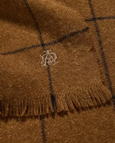 dunhill Men's Cashmere Windowpane Check Scarf | Thumbnail 2 dunhill Men's Cashmere Windowpane Check Scarf | Thumbnail 2