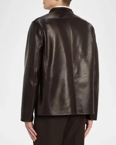 dunhill Men's Leather Driving Jacket | Thumbnail 2 dunhill Men's Leather Driving Jacket | Thumbnail 2