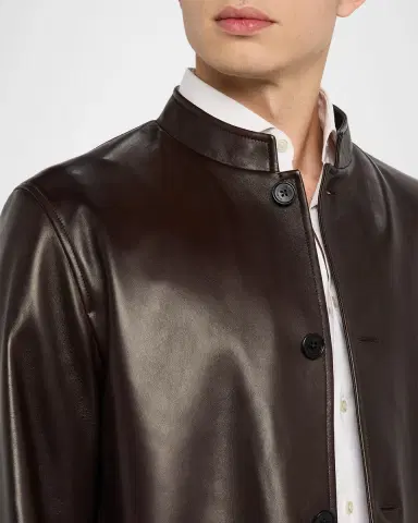 dunhill Men's Leather Driving Jacket | Thumbnail 5 dunhill Men's Leather Driving Jacket | Thumbnail 5