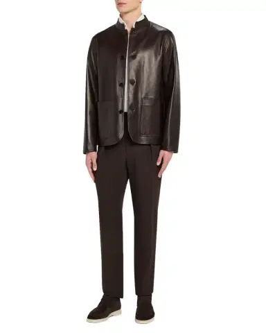 dunhill Men's Leather Driving Jacket | Thumbnail 1 dunhill Men's Leather Driving Jacket | Thumbnail 1
