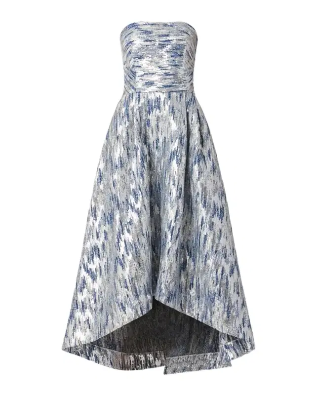 Dia Strapless Sequin Jacquard High-Low Gown Dia Strapless Sequin Jacquard High-Low Gown