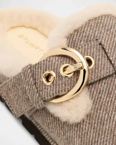 Stuart Weitzman Chrystie Shearling-Lined Twill Mules | Thumbnail 4 Stuart Weitzman Chrystie Shearling-Lined Twill Mules | Thumbnail 4
