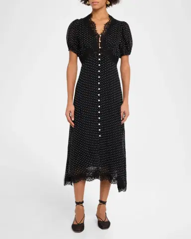 Sea Melody Polka-Dot Midi Dress | Thumbnail 2 Sea Melody Polka-Dot Midi Dress | Thumbnail 2