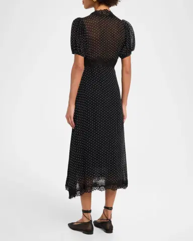Sea Melody Polka-Dot Midi Dress | Thumbnail 3 Sea Melody Polka-Dot Midi Dress | Thumbnail 3