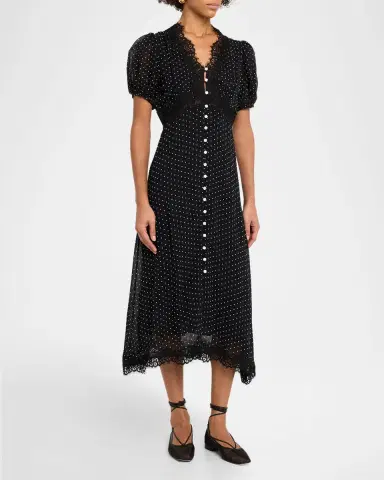 Sea Melody Polka-Dot Midi Dress | Thumbnail 4 Sea Melody Polka-Dot Midi Dress | Thumbnail 4