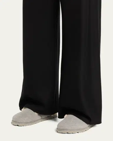 Stuart Weitzman Chrystie Shearling-Lined Flannel Mules | Thumbnail 2 Stuart Weitzman Chrystie Shearling-Lined Flannel Mules | Thumbnail 2