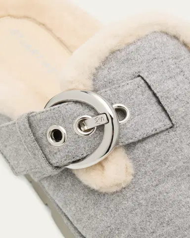 Stuart Weitzman Chrystie Shearling-Lined Flannel Mules | Thumbnail 5 Stuart Weitzman Chrystie Shearling-Lined Flannel Mules | Thumbnail 5