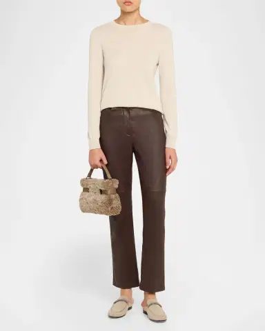 Brunello Cucinelli Essence Small Shearling Top-Handle Bag | Thumbnail 4 Brunello Cucinelli Essence Small Shearling Top-Handle Bag | Thumbnail 4