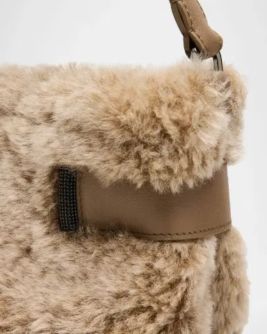 Brunello Cucinelli Essence Small Shearling Top-Handle Bag | Thumbnail 5 Brunello Cucinelli Essence Small Shearling Top-Handle Bag | Thumbnail 5