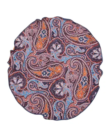 Edward Armah Men's Reversible Paisley Silk Pocket Circle | Thumbnail 1 Edward Armah Men's Reversible Paisley Silk Pocket Circle | Thumbnail 1