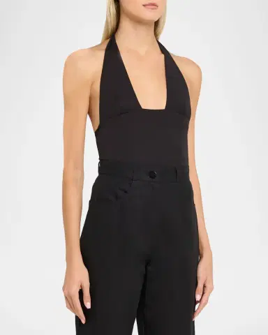 Kiki De Montparnasse Echauffe Plunging Stretch Jersey Bodysuit | Thumbnail 3 Kiki De Montparnasse Echauffe Plunging Stretch Jersey Bodysuit | Thumbnail 3