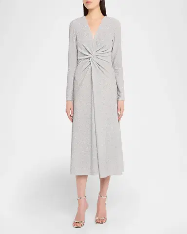 Prabal Gurung Twist Front Long Sleeve Dress | Thumbnail 4 Prabal Gurung Twist Front Long Sleeve Dress | Thumbnail 4