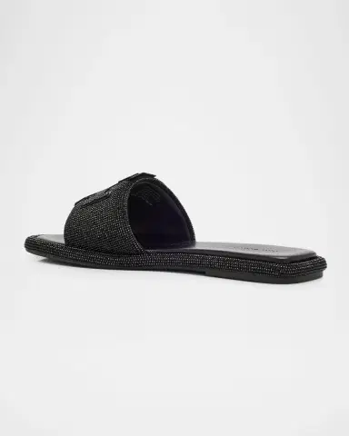 Tory Burch Double T Pave Leather Slide Sandals | Thumbnail 3 Tory Burch Double T Pave Leather Slide Sandals | Thumbnail 3