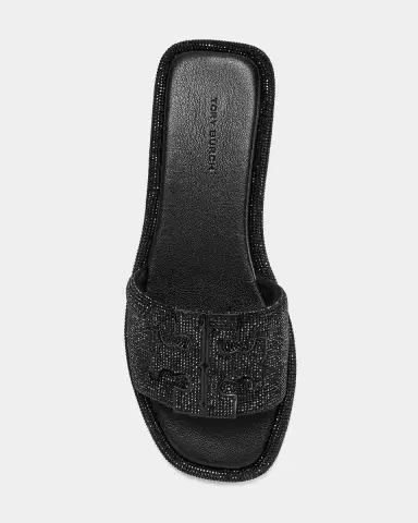 Tory Burch Double T Pave Leather Slide Sandals | Thumbnail 5 Tory Burch Double T Pave Leather Slide Sandals | Thumbnail 5
