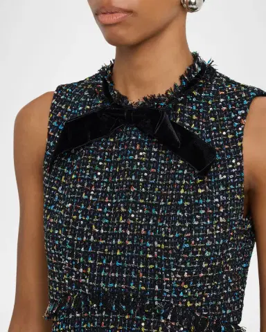 Shoshanna Alicia Bow-Front Shimmer Tweed Mini Dress | Thumbnail 4 Shoshanna Alicia Bow-Front Shimmer Tweed Mini Dress | Thumbnail 4