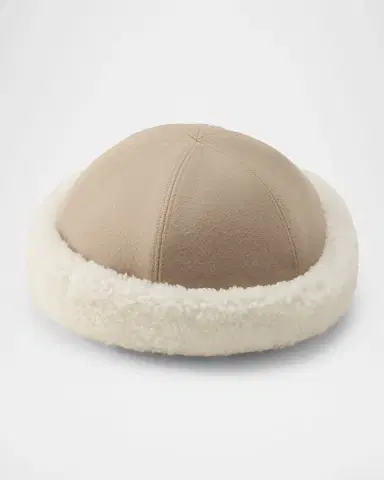 Helen Kaminski Nika Shearling-Trim Brushed Wool Beanie | Thumbnail 3 Helen Kaminski Nika Shearling-Trim Brushed Wool Beanie | Thumbnail 3