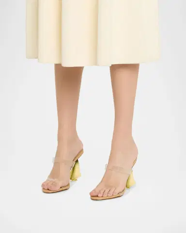 Cult Gaia Calisto Transparent Dual-Band Calla Lily Heel Sandals | Thumbnail 2 Cult Gaia Calisto Transparent Dual-Band Calla Lily Heel Sandals | Thumbnail 2