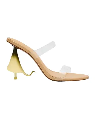Cult Gaia Calisto Transparent Dual-Band Calla Lily Heel Sandals | Thumbnail 1 Cult Gaia Calisto Transparent Dual-Band Calla Lily Heel Sandals | Thumbnail 1
