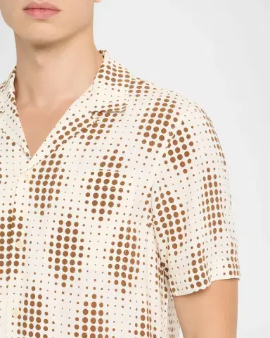 Scotch & Soda Men's Geometric Circle Camp Shirt with Pocket | Thumbnail 4 Scotch & Soda Men's Geometric Circle Camp Shirt with Pocket | Thumbnail 4