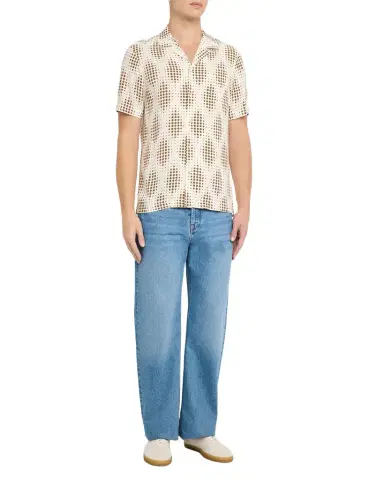 Scotch & Soda Men's Geometric Circle Camp Shirt with Pocket | Thumbnail 1 Scotch & Soda Men's Geometric Circle Camp Shirt with Pocket | Thumbnail 1