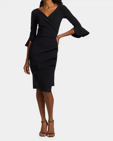 Chiara Boni La Petite Robe Triana Bell-Sleeve Ruffle Bodycon Dress | Thumbnail 3 Chiara Boni La Petite Robe Triana Bell-Sleeve Ruffle Bodycon Dress | Thumbnail 3