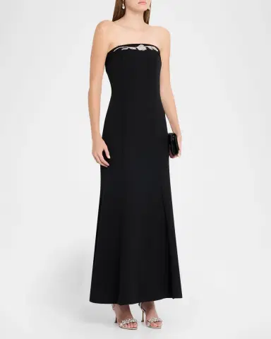 Shoshanna Phillippa Embellished Crepe Strapless Gown | Thumbnail 3 Shoshanna Phillippa Embellished Crepe Strapless Gown | Thumbnail 3