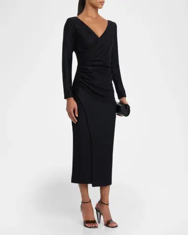 Chiara Boni La Petite Robe Yono Ruched Shimmer Bodycon Midi Dress | Thumbnail 3 Chiara Boni La Petite Robe Yono Ruched Shimmer Bodycon Midi Dress | Thumbnail 3