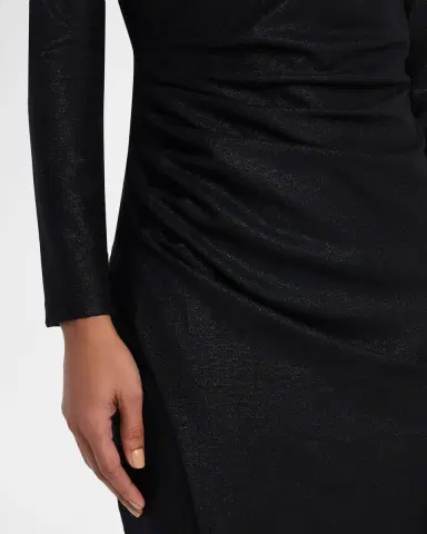 Chiara Boni La Petite Robe Yono Ruched Shimmer Bodycon Midi Dress | Thumbnail 4 Chiara Boni La Petite Robe Yono Ruched Shimmer Bodycon Midi Dress | Thumbnail 4