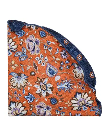 Edward Armah Men's Reversible Floral to Medallion Silk Pocket Circle | Thumbnail 2 Edward Armah Men's Reversible Floral to Medallion Silk Pocket Circle | Thumbnail 2