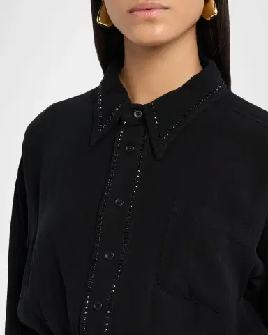 Coût De La Liberté Chelsea Embellished Silk Blouse | Thumbnail 5 Coût De La Liberté Chelsea Embellished Silk Blouse | Thumbnail 5