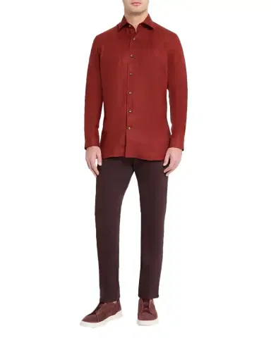 Zegna Men's Oasi Lino Linen Button-Down Shirt | Thumbnail 1 Zegna Men's Oasi Lino Linen Button-Down Shirt | Thumbnail 1