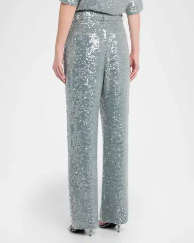 LAPOINTE Sequined Pleated Wide-Leg Belted Pants | Thumbnail 3 LAPOINTE Sequined Pleated Wide-Leg Belted Pants | Thumbnail 3