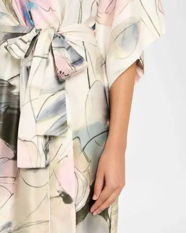 Natori Hiyaku Floral-Print Charmeuse Robe | Thumbnail 5 Natori Hiyaku Floral-Print Charmeuse Robe | Thumbnail 5