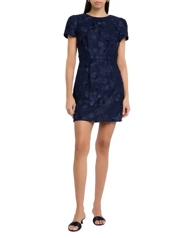 Daisy Embroidered Puff-Sleeve Mini Dress Daisy Embroidered Puff-Sleeve Mini Dress
