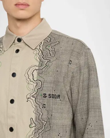 Scotch & Soda Men's Placement Graphic Cotton Overshirt | Thumbnail 4 Scotch & Soda Men's Placement Graphic Cotton Overshirt | Thumbnail 4