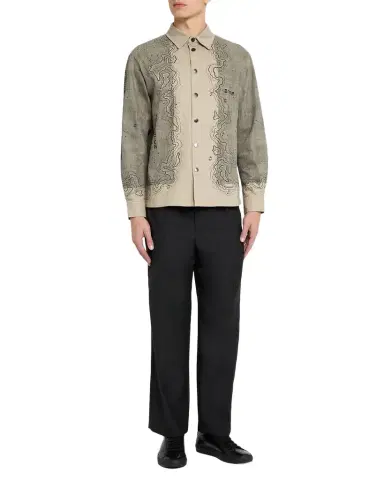Scotch & Soda Men's Placement Graphic Cotton Overshirt | Thumbnail 1 Scotch & Soda Men's Placement Graphic Cotton Overshirt | Thumbnail 1