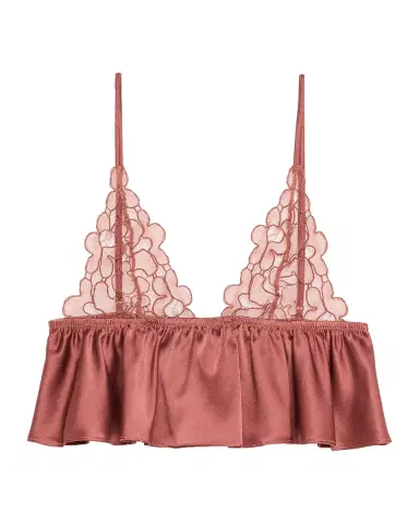 Kiki De Montparnasse Amelie Silk Charmeuse Ruffle & Lace Soft Bra | Thumbnail 2 Kiki De Montparnasse Amelie Silk Charmeuse Ruffle & Lace Soft Bra | Thumbnail 2