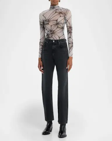 Coût De La Liberté Natasha Printed Mesh Turtleneck | Thumbnail 2 Coût De La Liberté Natasha Printed Mesh Turtleneck | Thumbnail 2